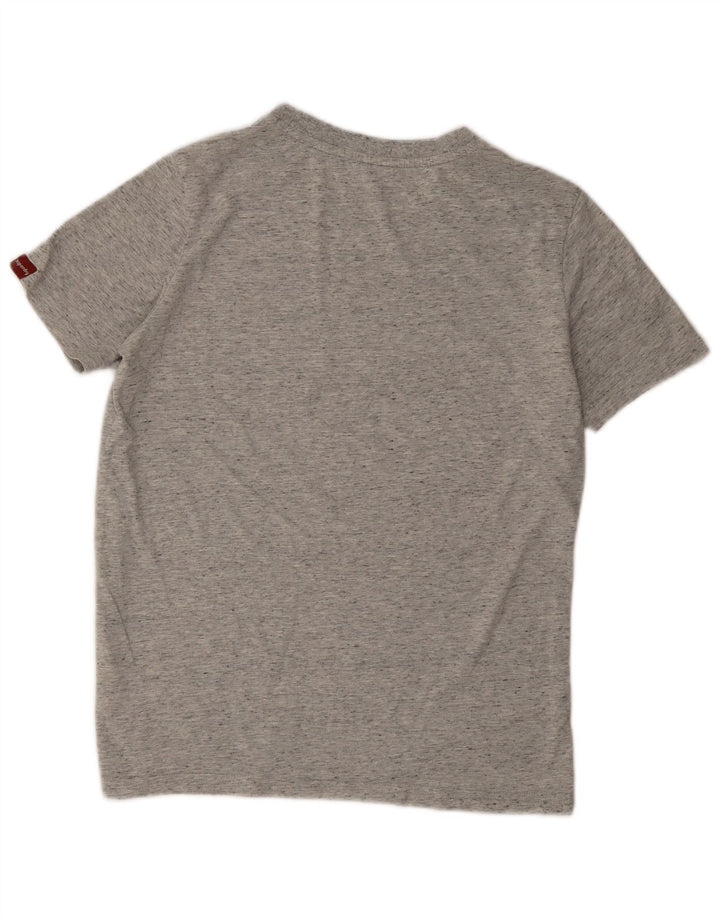 Damska koszulka oversize Superdry z grafiką Top UK 10, mała, szara, nakrapiana