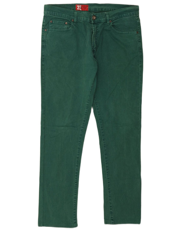 Męskie jeansy slim fit Zara EU 46 XL W36 L30 Zielona bawełna