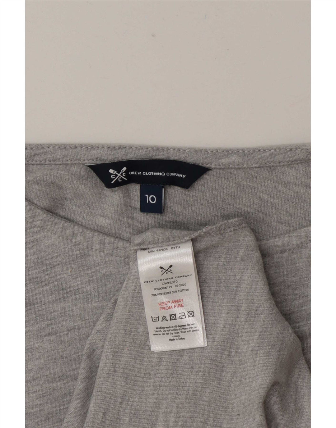Crew Clothing Top damski z rękawem 3/4, UK 10, mały, szary poliester