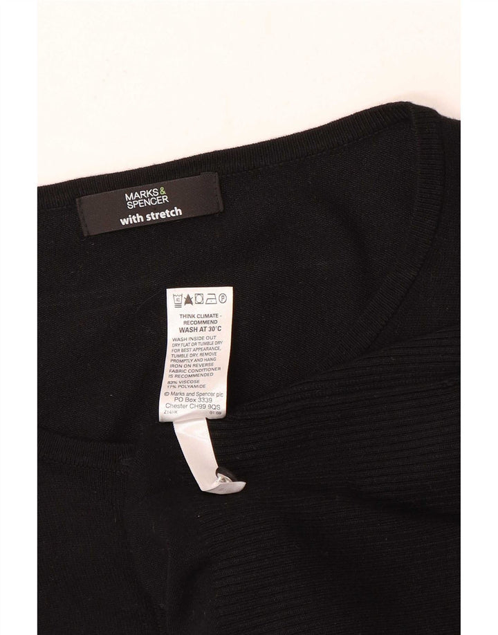 Marks & Spencer Damski sweter kardigan UK 16, duża, czarna wiskoza