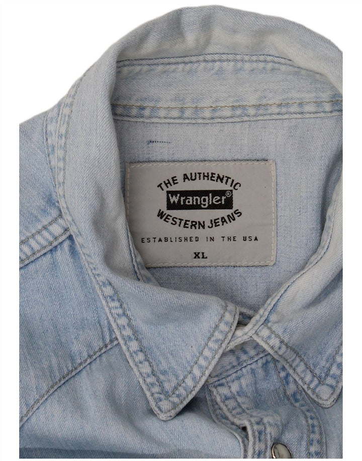 Męska koszula dżinsowa Wrangler XL, niebieska, bawełniana