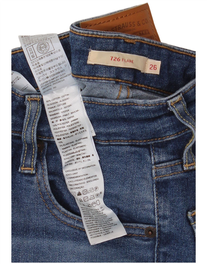 Damskie jeansy Levi's 726 z wysokim stanem W26 L30 Niebieska bawełna
