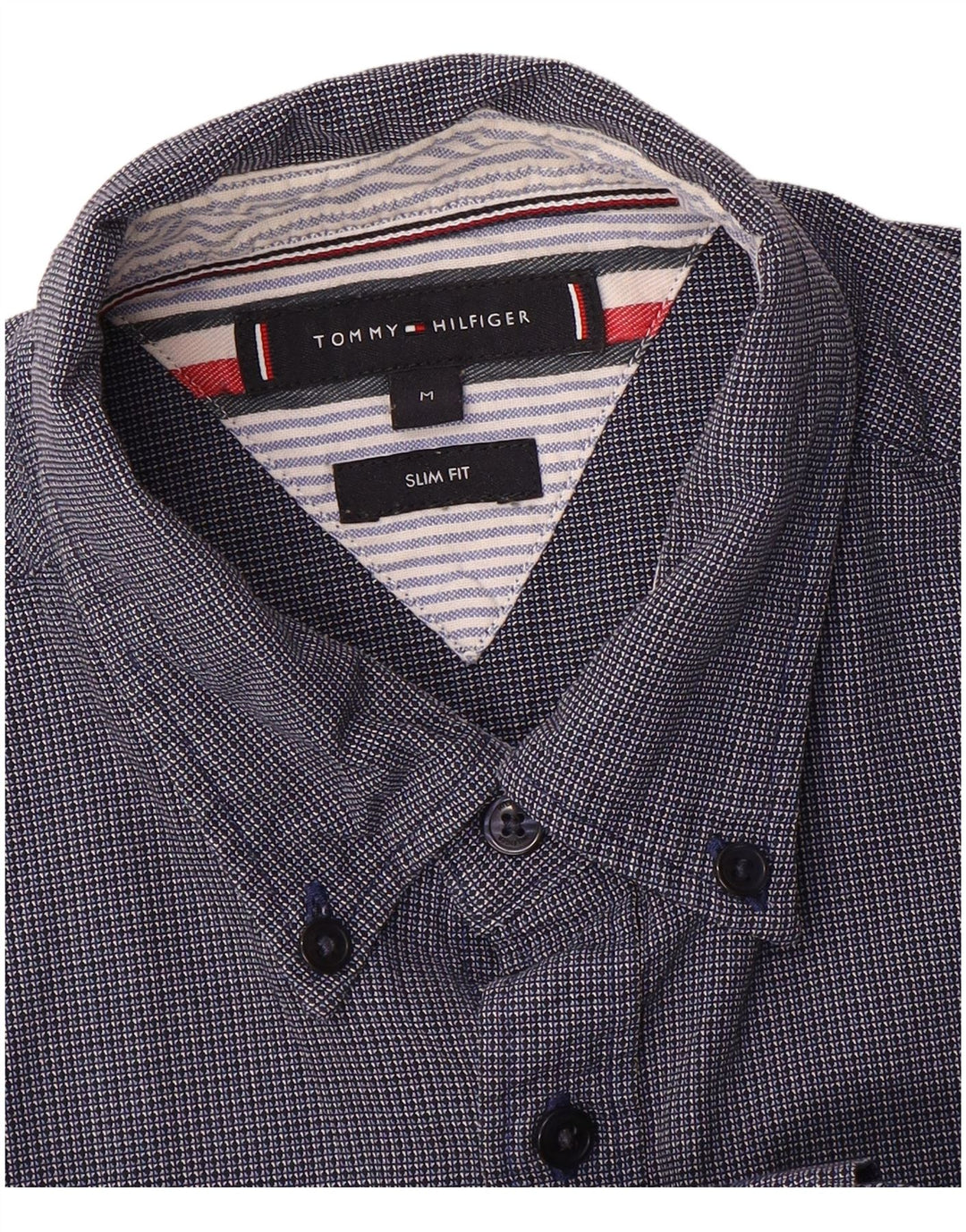Męska koszula slim fit Tommy Hilfiger w średnią granatową kratkę