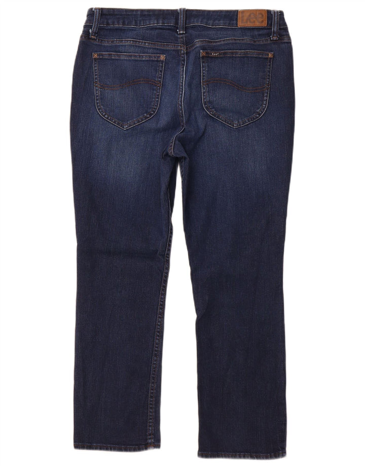 Damskie jeansy LEE Crop Mid Rise Straight W32 L25 Granatowe
