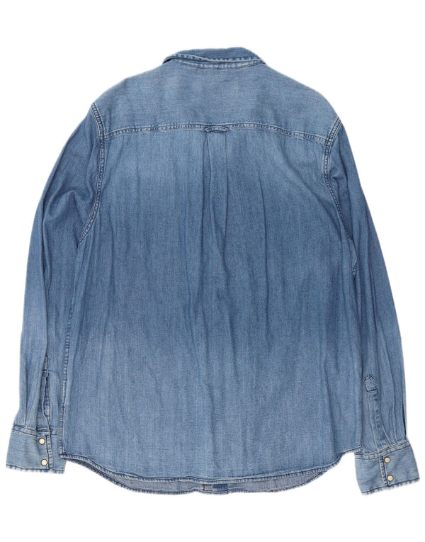 Męska koszula dżinsowa SUPERDRY 2XL, niebieska, bawełniana