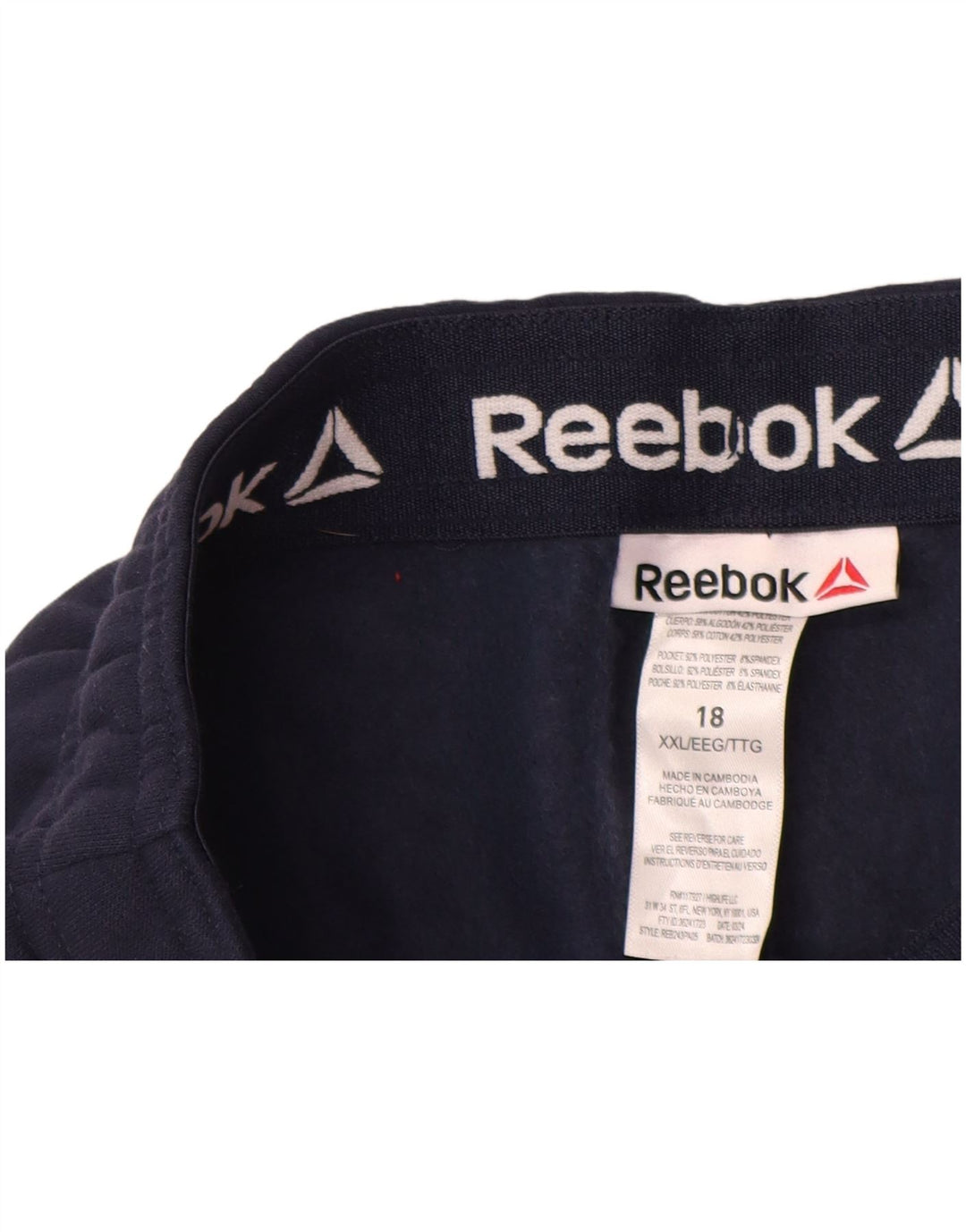 Spodnie chłopięce REEBOK z grafiką, 15-16 lat, 2XL, granatowa, bawełniana