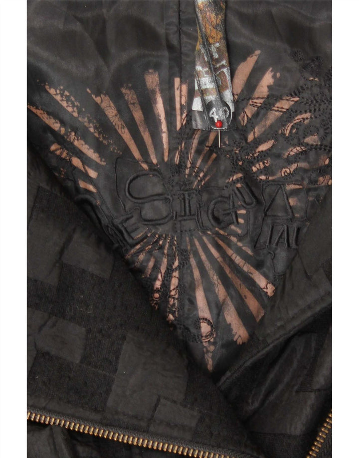 Damski płaszcz wiatrówkowy Desigual EU 40, średni czarny geometryczny