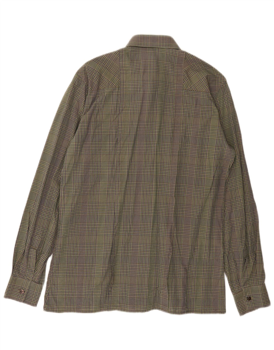Koszula męska w stylu vintage, rozmiar 39, średnia khaki, bawełniana kratka