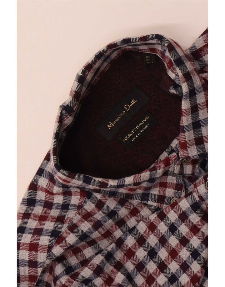 Męska koszula flanelowa Massimo Dutti, duża, wielokolorowa kratka