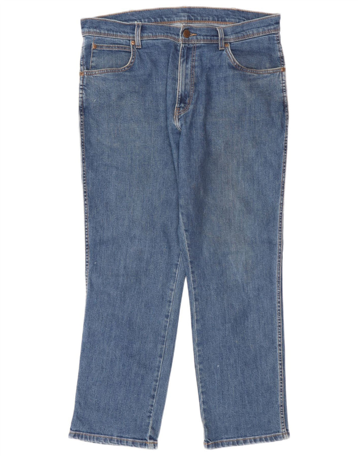 Męskie jeansy Wrangler o prostym kroju W36 L30, niebieskie, bawełniane