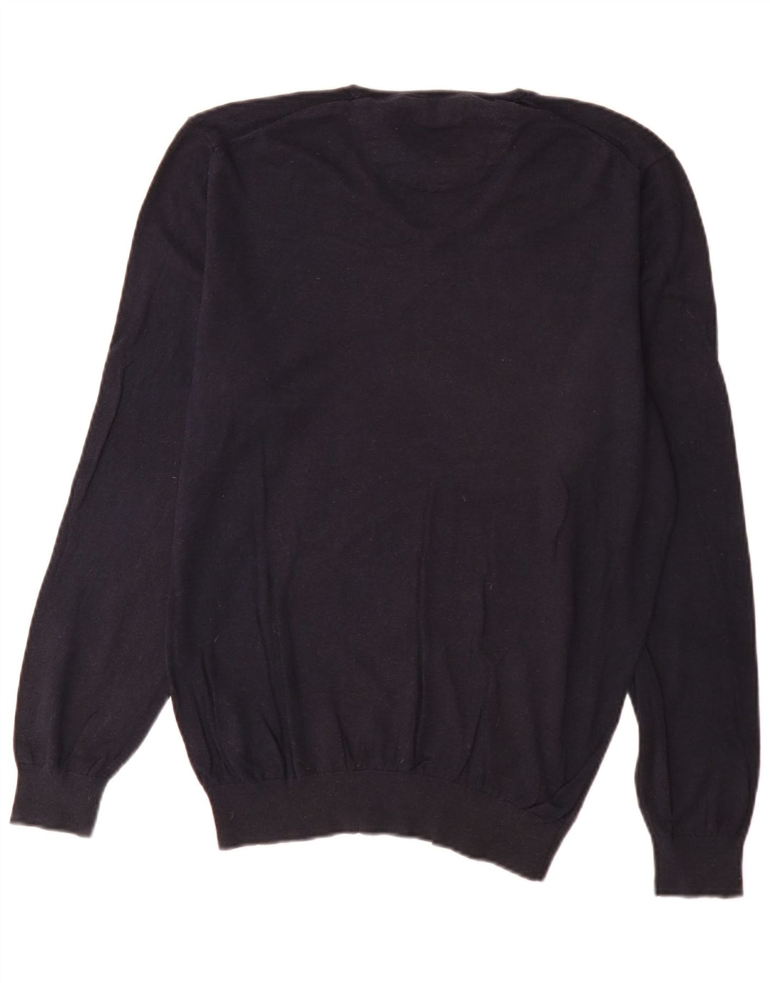 Męski sweter Massimo Dutti z dekoltem w kształcie litery V, duży, granatowy, bawełniany
