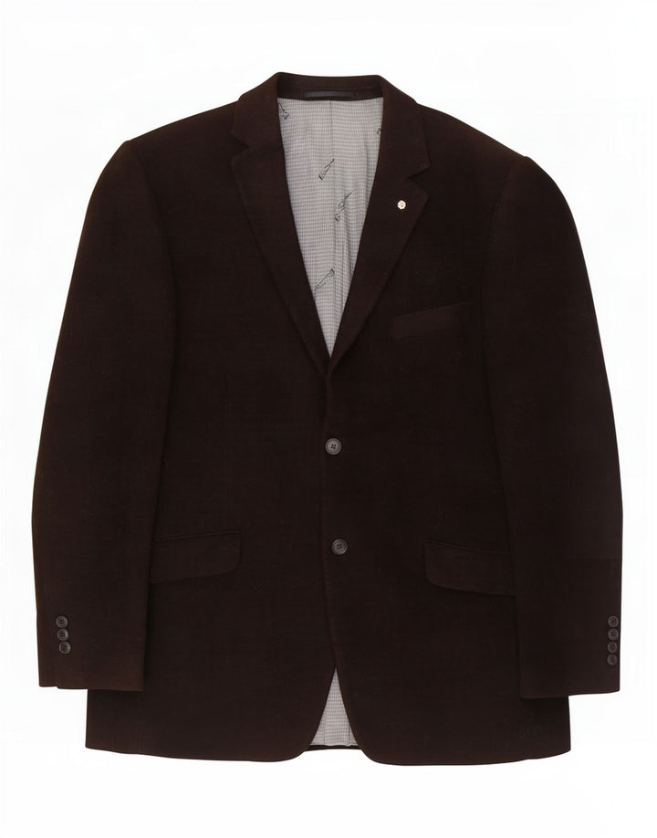 Męska marynarka zapinana na 2 guziki Ben Sherman UK 42 XL Brązowa bawełna
