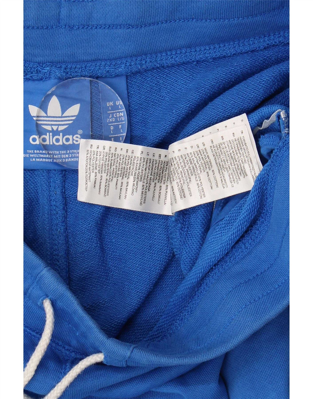 Męskie spodenki sportowe Adidas, duże, niebieskie, bawełniane