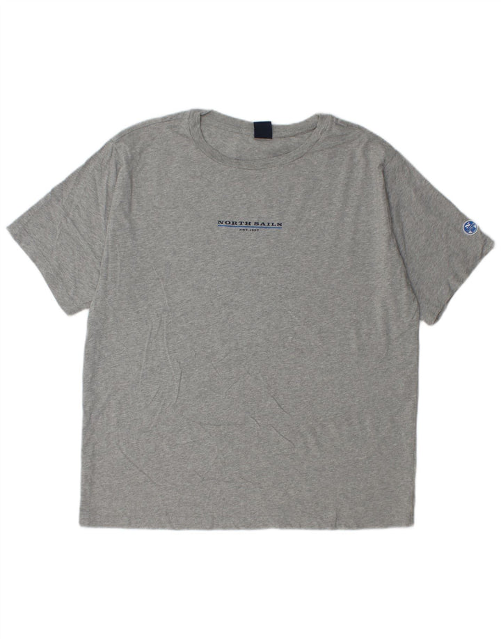 Męska koszulka T-shirt North Sails XL, szara, nakrapiana bawełna