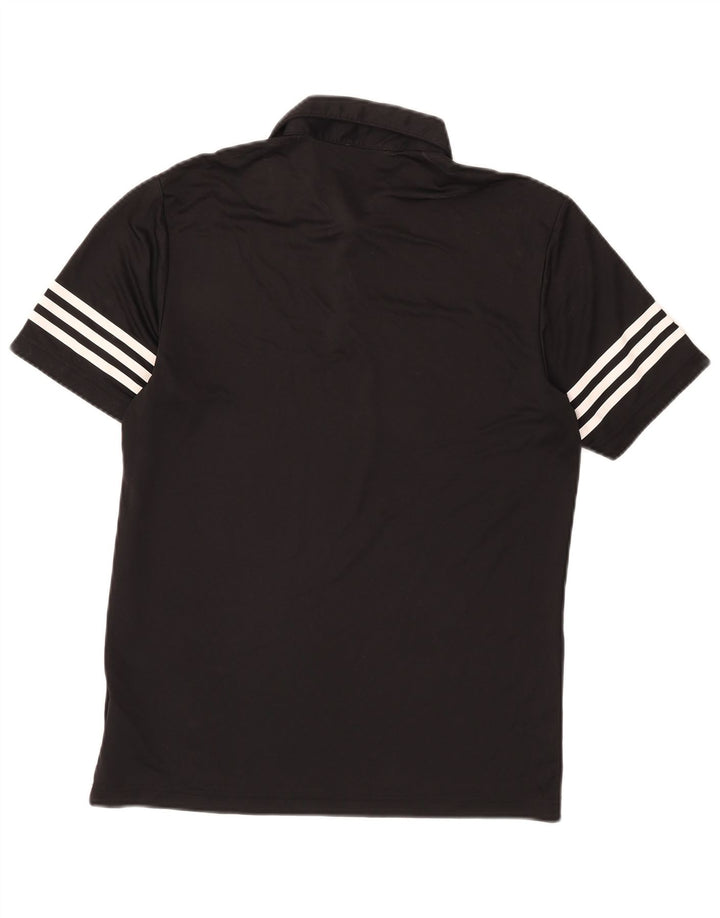 Męska koszulka polo Adidas, mała, czarna, z poliestru