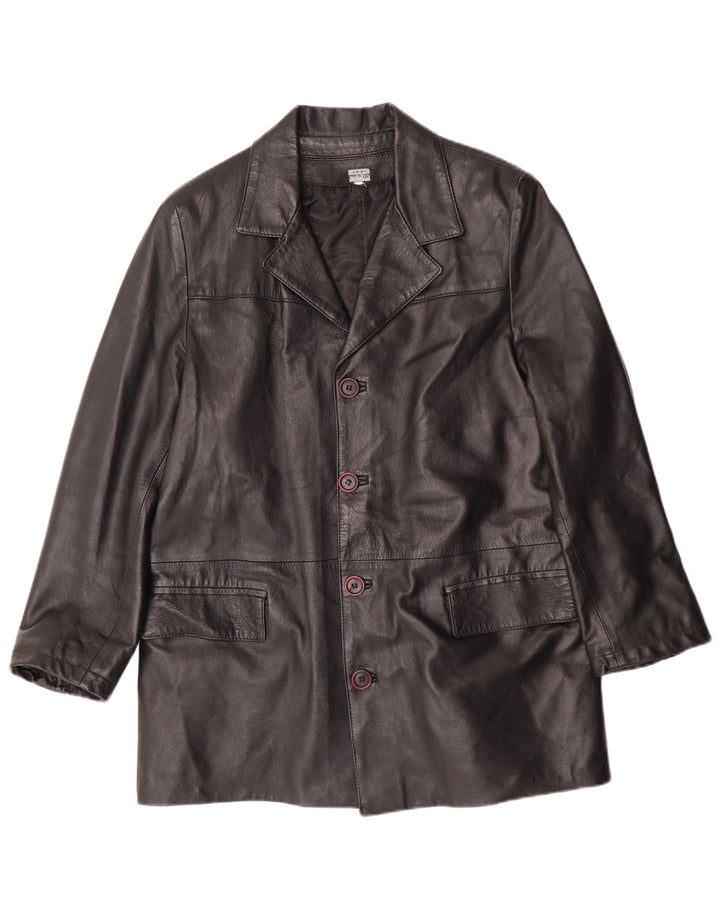 Vintage męska skórzana kurtka UK 38 Średnia czarna skórzana klasyczna