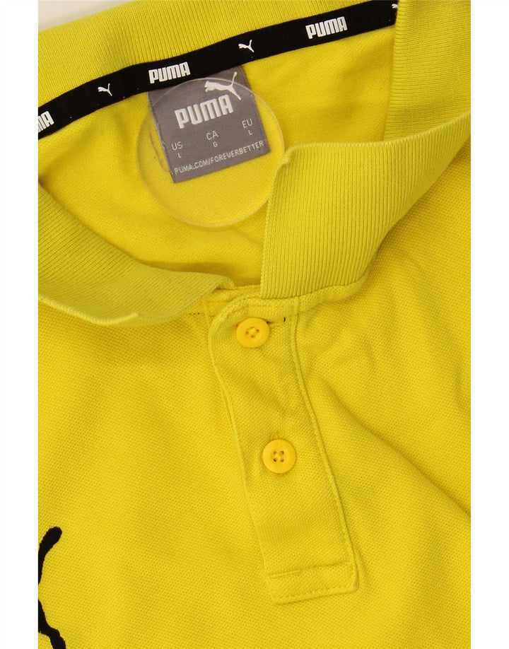 PUMA Mens Polo Shirt Large Yellow Vintage Puma and Second-Hand Puma from Messina Hembry 