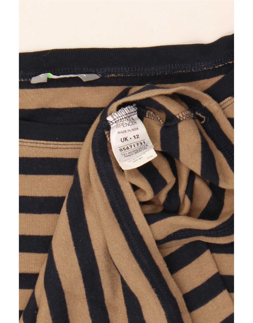 Marks & Spencer Damski top z długim rękawem UK 12, średni granatowy w paski