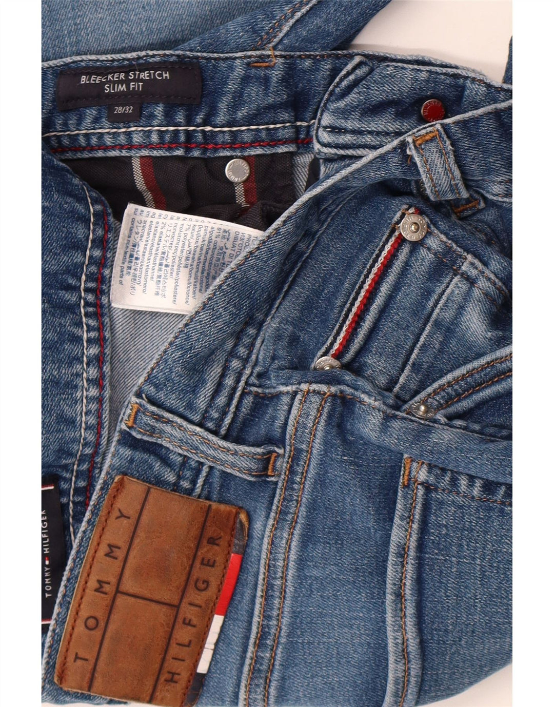Damskie dżinsy Tommy Hilfiger Bleecker Slim W28 L32 Niebieska bawełna
