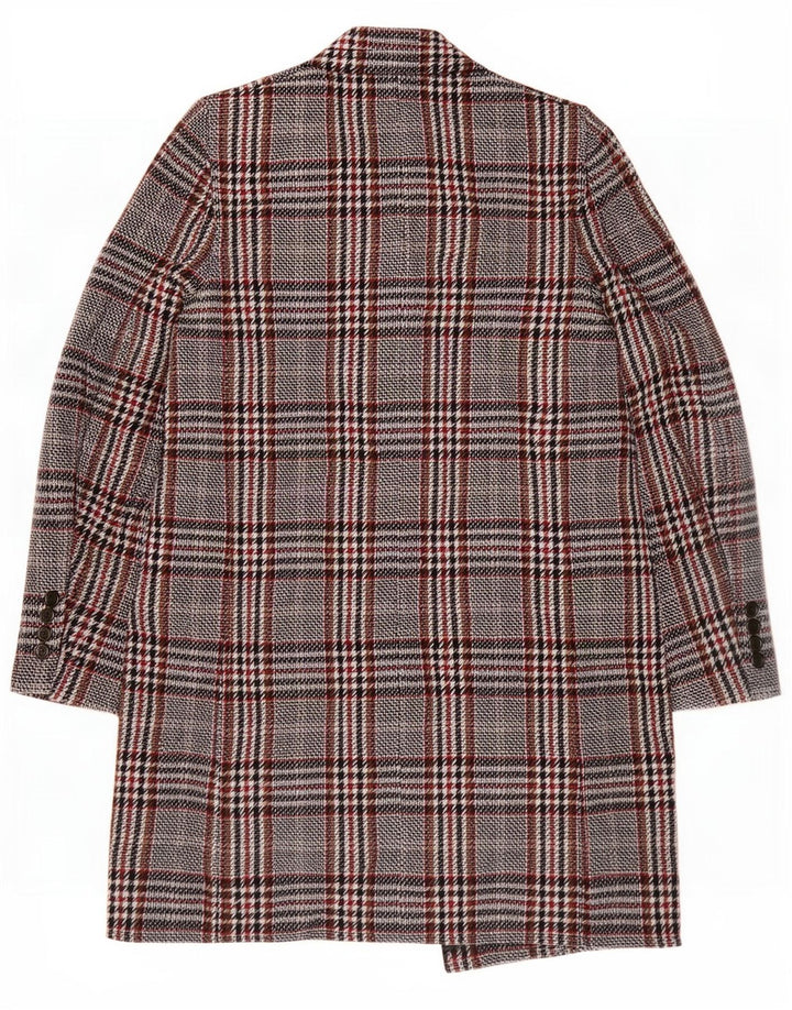 Damski płaszcz oversize Zara UK 10 Small, szara, wiskozowa krata
