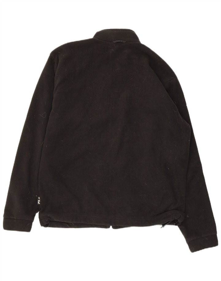 Męska kurtka polarowa FILA UK 40, duża, czarna, poliestrowa