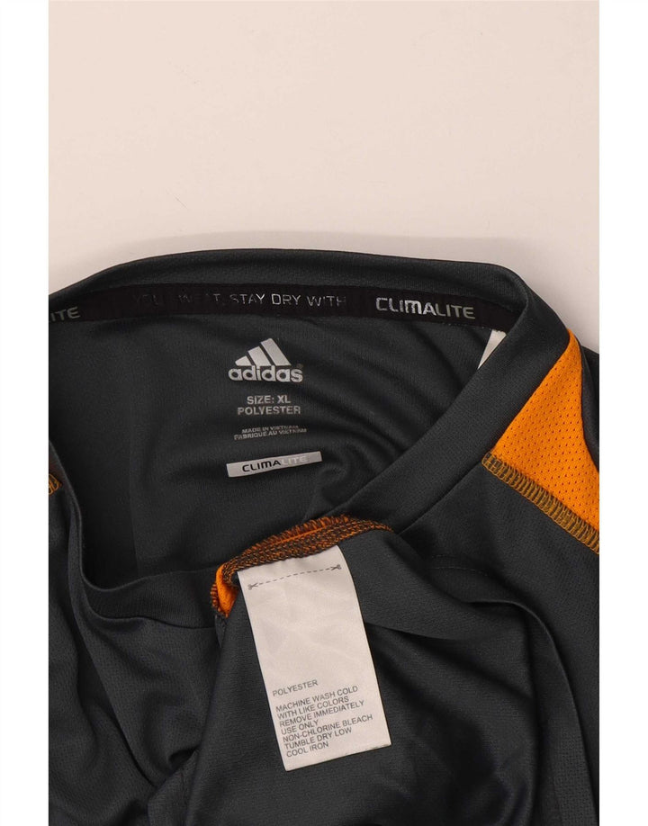 Adidas Męska koszulka Climalite Top XL Szary poliester z blokami kolorów