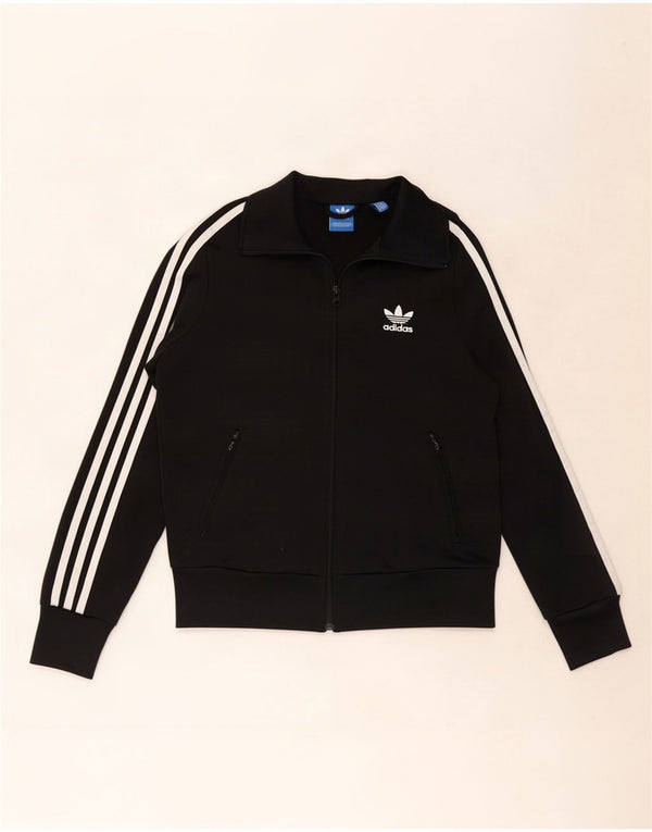 Damska kurtka dresowa Adidas z grafiką, UK 10, mała, czarna, poliester