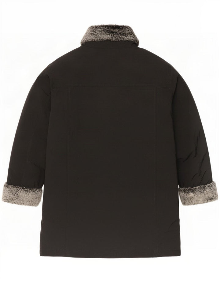 Marks & Spencer Damska kurtka oversize UK 16, duża, czarna, akrylowa