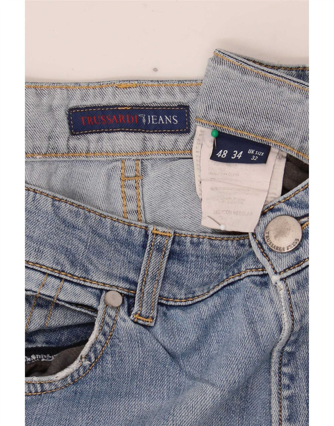 Damskie proste dżinsy Trussardi W32 L34 Niebieskie bawełniane