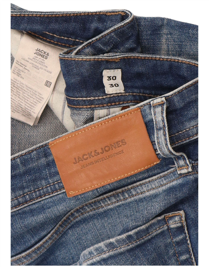 Męskie jeansy typu slim Jack & Jones W30 L30 Niebieskie, bawełniane