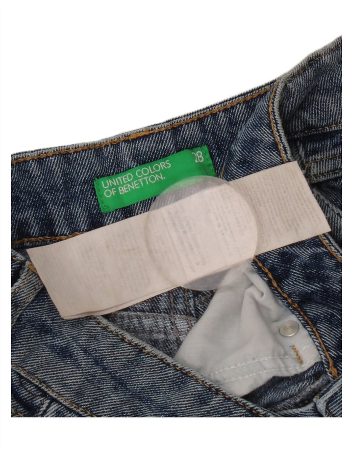 Damskie spodenki jeansowe Benetton w trudnej sytuacji Graphic W28 Średni niebieski w kwiaty