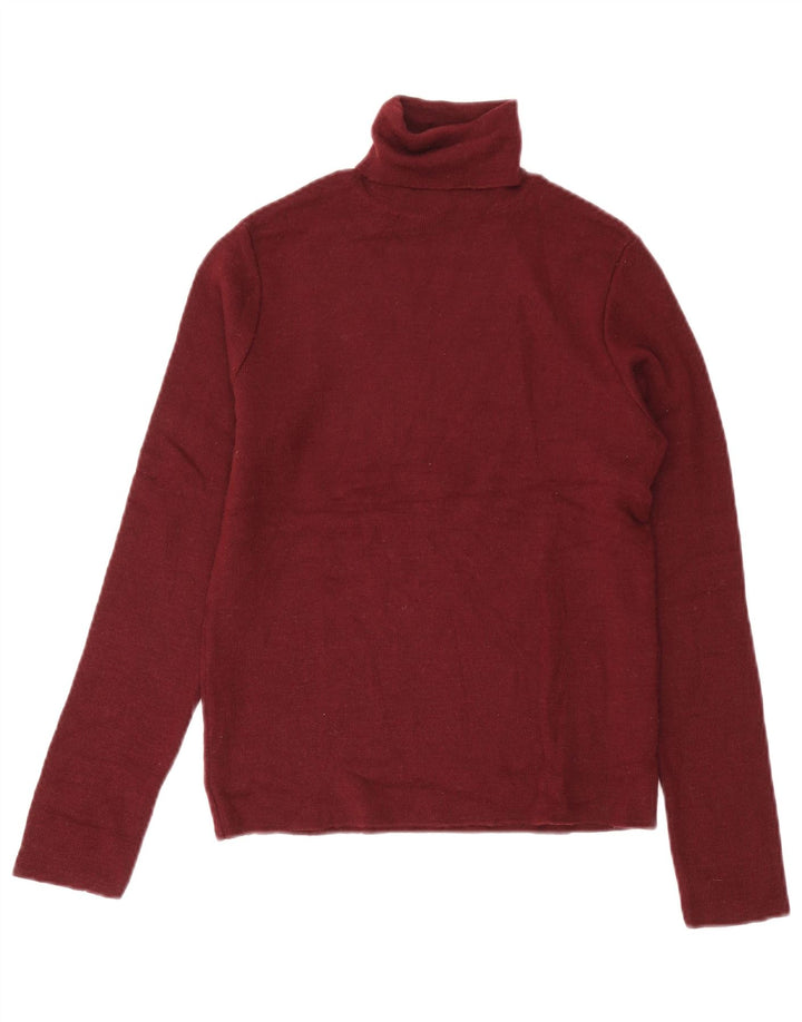 Damski sweter z golfem Zara UK 12, średnia, bordowa wełna