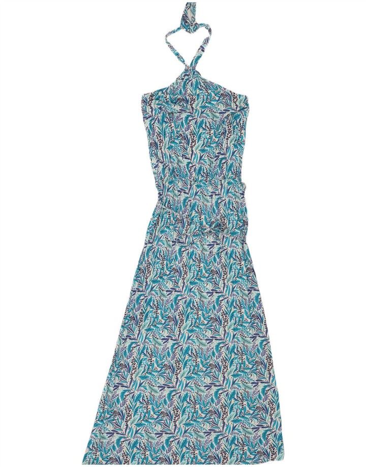Damska sukienka Maxi Halter Blue Motion EU 40/42 Średni niebieski w kwiatową wiskozę