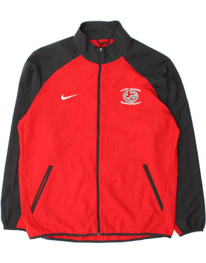 NIKE Mens Dri Fit Tracksuit Top Jacket Large Red Colourblock Polyester Vintage Nike and Second-Hand Nike from Messina Hembry 