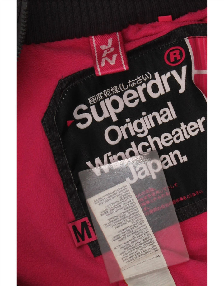 Damska wiatrówka z kapturem Superdry UK 14, średnia czarna