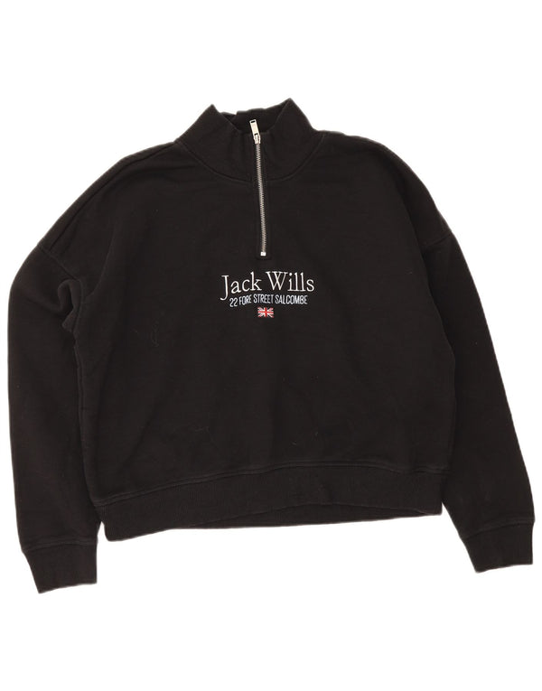 Damska bluza oversize z grafiką Jack Wills UK 12, średnia czarna