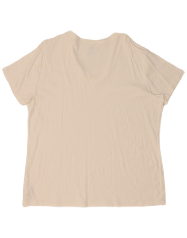 T-shirt damski Eddie Bauer Top UK 20 2XL Biała bawełna