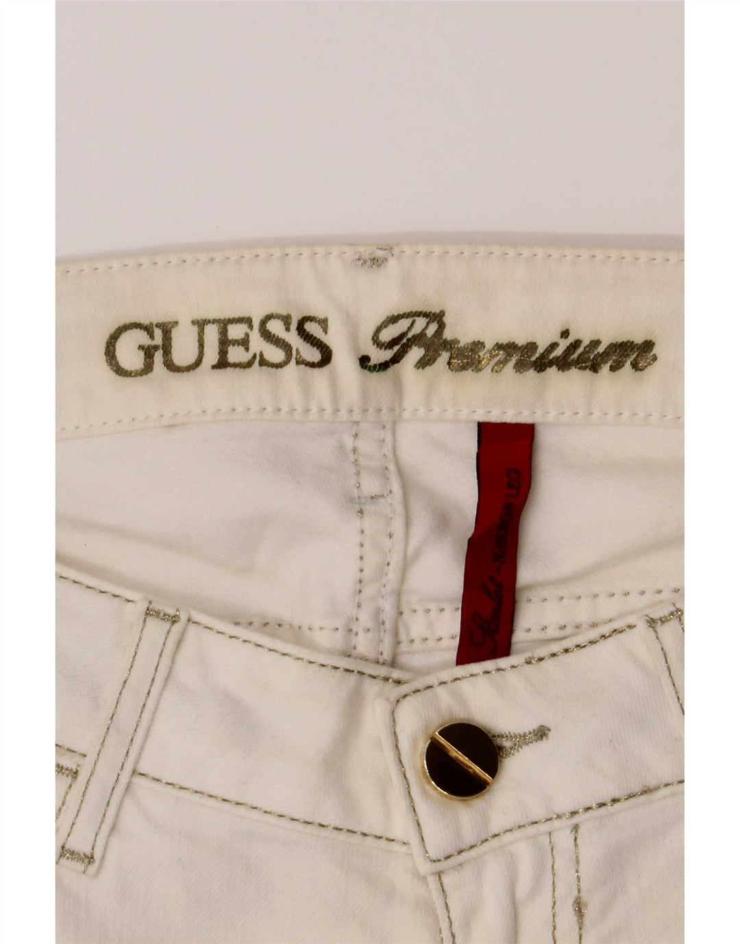 Guess Damskie Obcisłe Dżinsy W27 L34 Białe Bawełniane