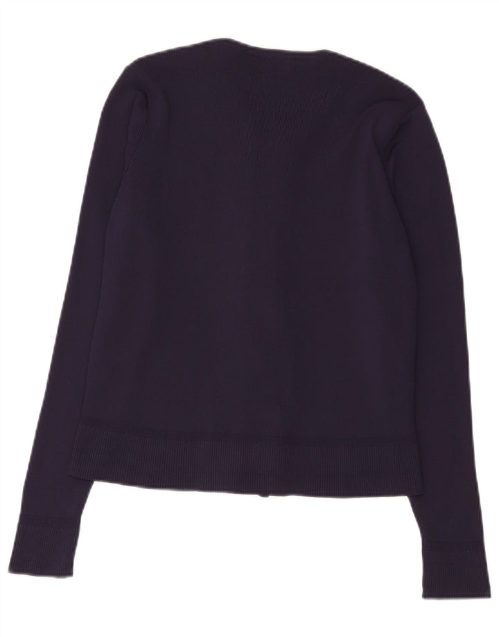 Marks & Spencer Damski sweter rozpinany UK 14 Średni granatowy poliamid