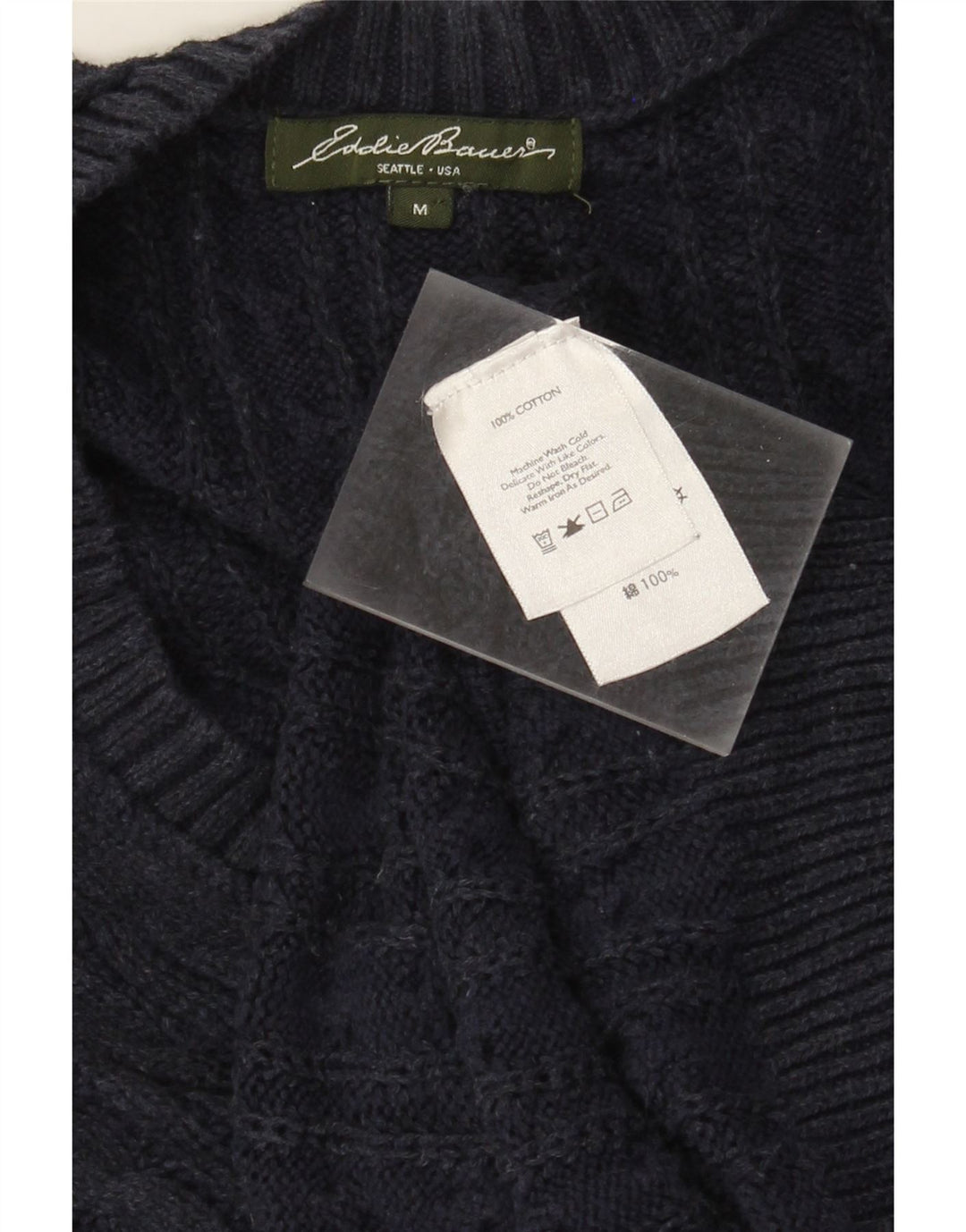 Sweter damski Eddie Bauer UK 12, średni granatowy, bawełniany