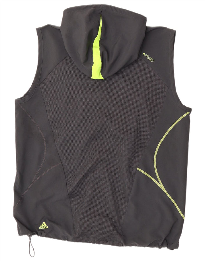 Dres męski Adidas F50 z kapturem i bez rękawów, duży, szary