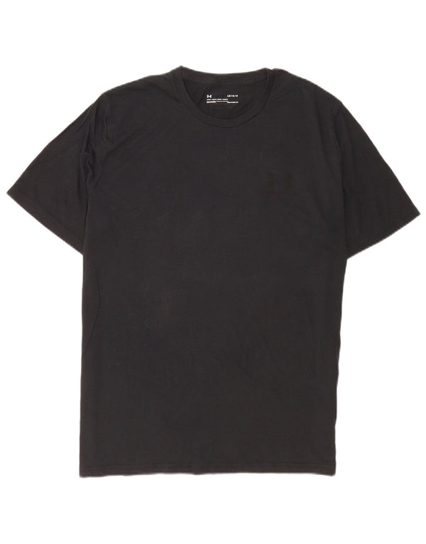 Under Armour Mens Heat Gear T-Shirt Top Large Navy Blue Cotton