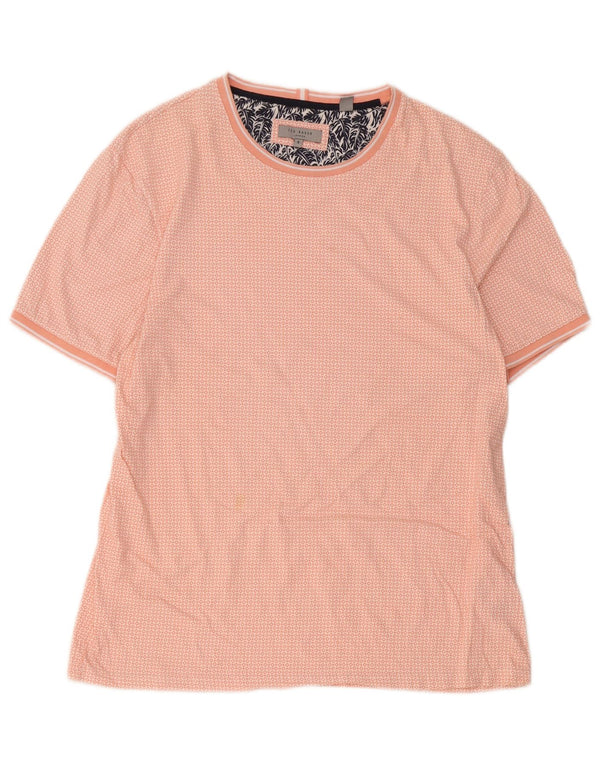 T-shirt męski Ted Baker, rozmiar 5 XL, różowa, geometryczna bawełna