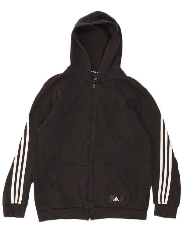 Adidas Mens Zip Hoodie Sweater Medium Black Cotton