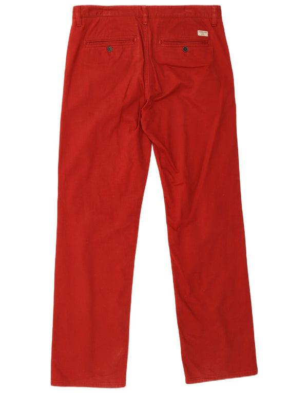Męskie proste spodnie chino Timberland W34 L31 Burgundowa bawełna