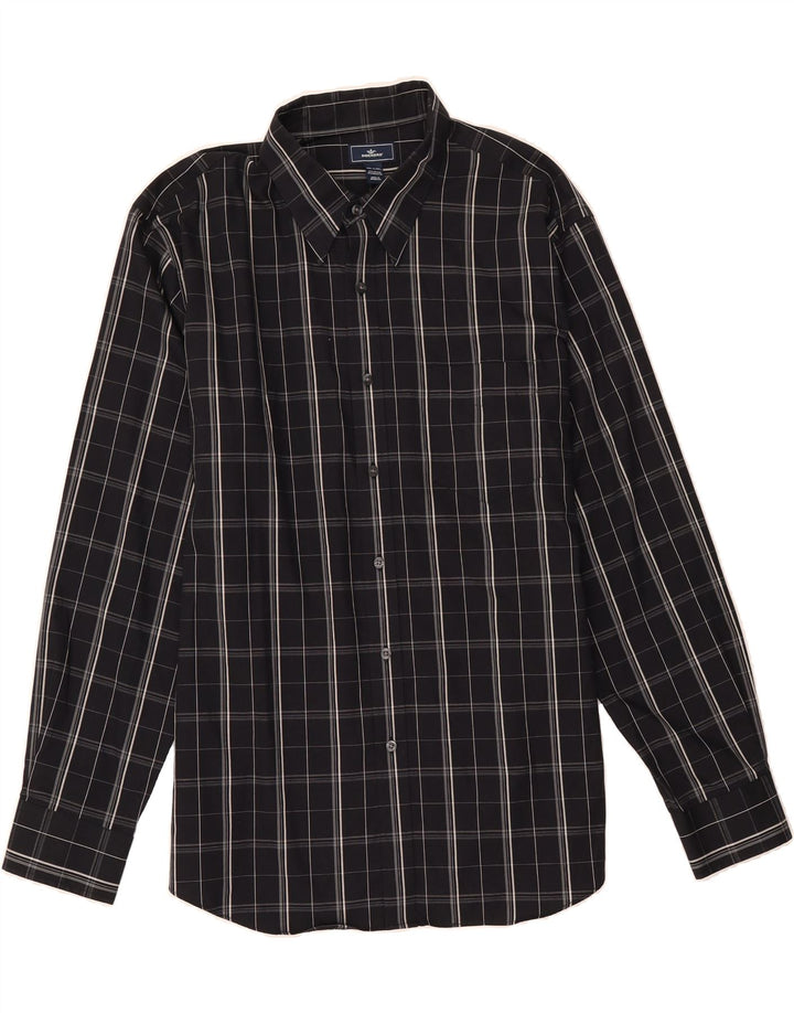 DOCKERS Mens Shirt Size 17 17 1/2 XL Black Check Cotton Vintage Dockers and Second-Hand Dockers from Messina Hembry 