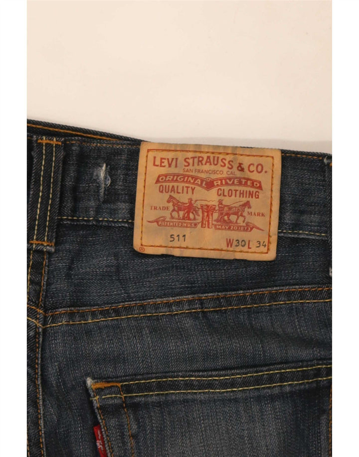 Damskie jeansy Levi's 511 Slim W30 L30 Granatowa bawełna