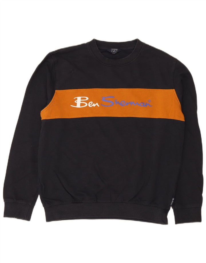 Męska bluza z grafiką Ben Sherman, średni granatowy kolor, blok