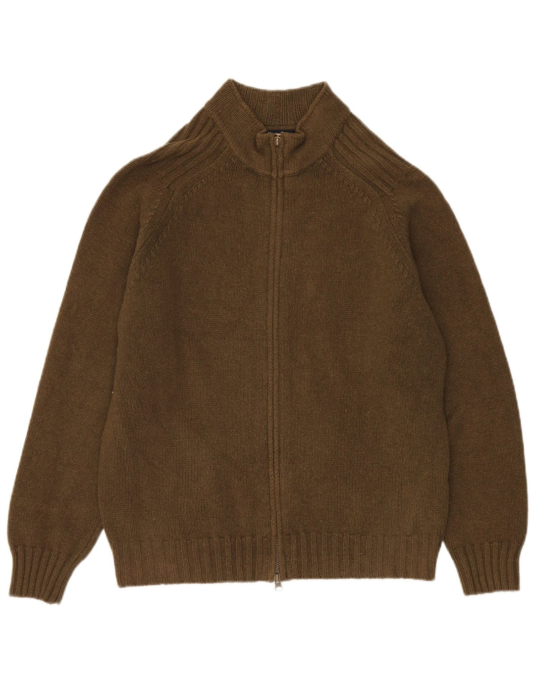 MASSIMO DUTTI Męski sweter kardigan, średnia wełna khaki