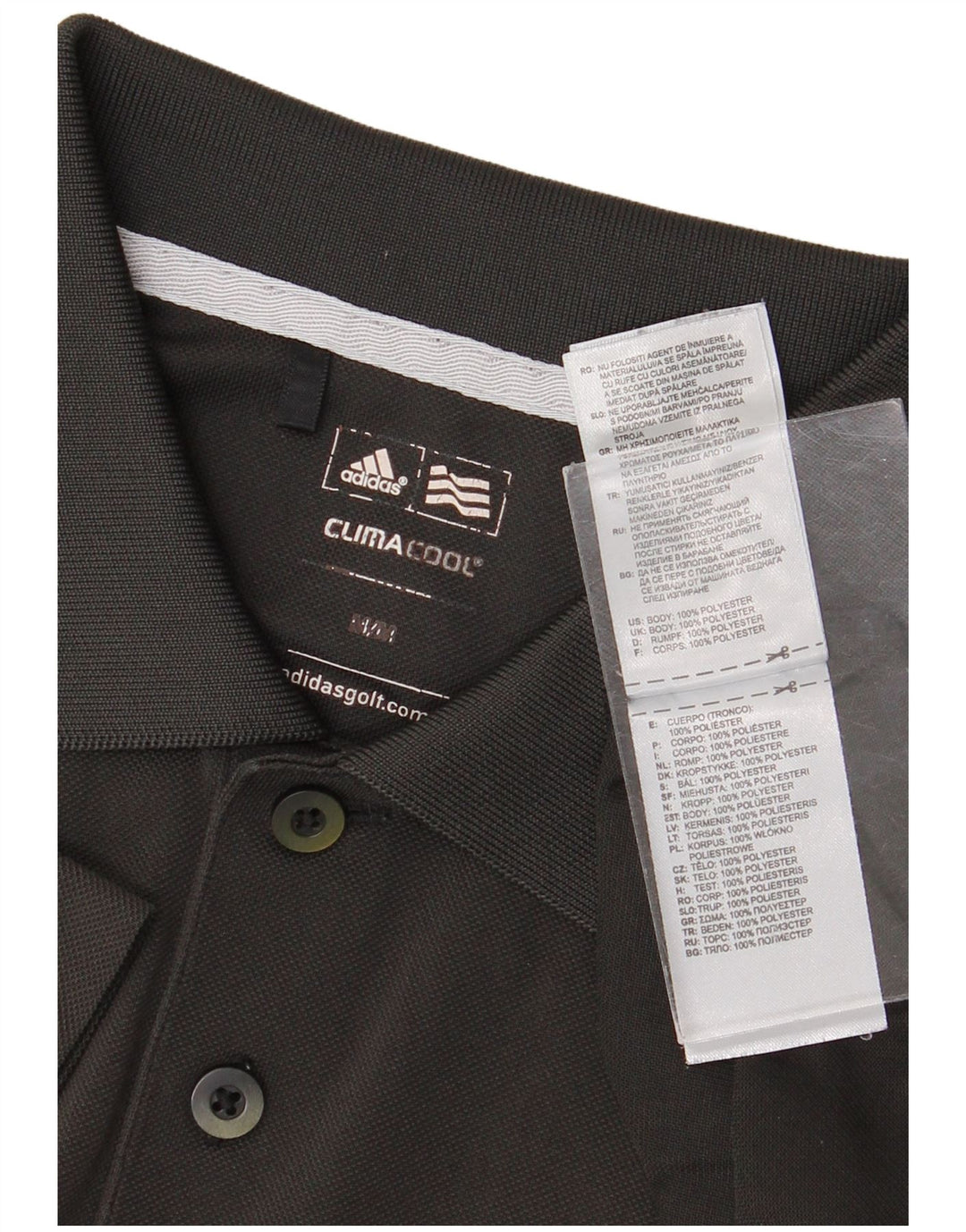 Męska koszulka polo Adidas Climacool, średnioszara, poliestrowa